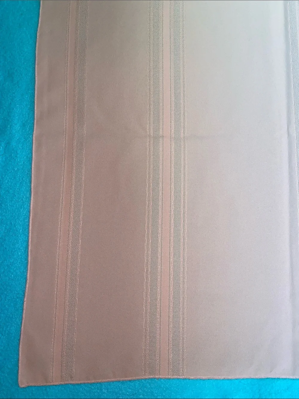 VINTAGE linen MCM rectangle table cloth light pink blush 5 ft. X 9 ft. 10”
